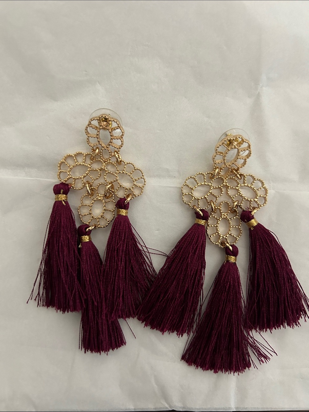 Lilly Pulitzer Orchid Nights Earrings Purple Tassel $50